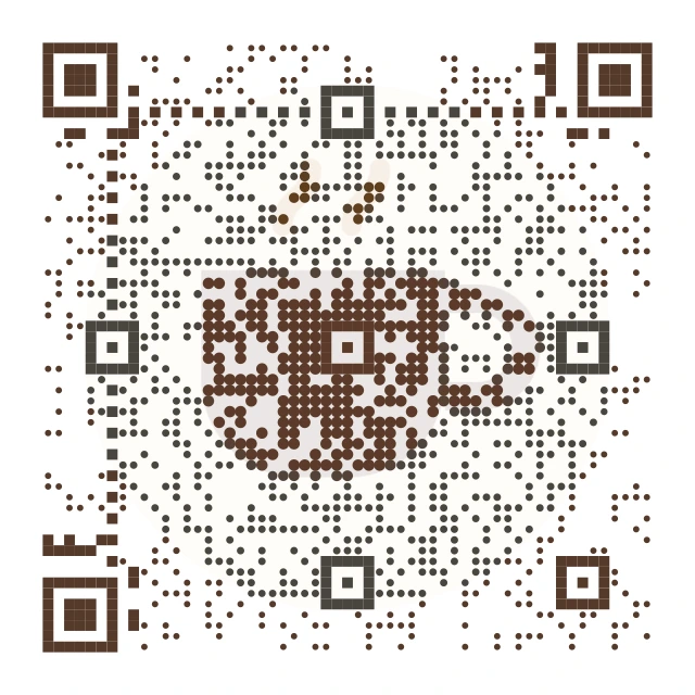 Café logo blended into a scannable QR code