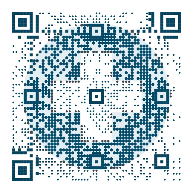 Clinic cross logo blended into a scannable QR code