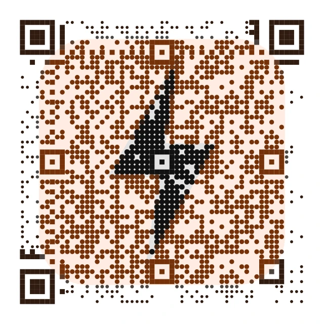 Fitness brand lightning bolt blended into a scannable QR code