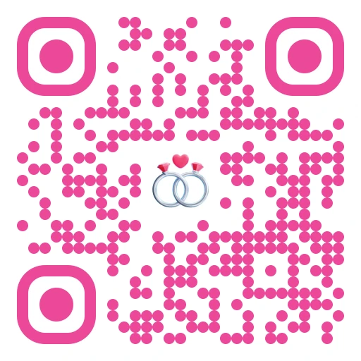 Wedding hearts QR code design that scans to qrcodestack.com