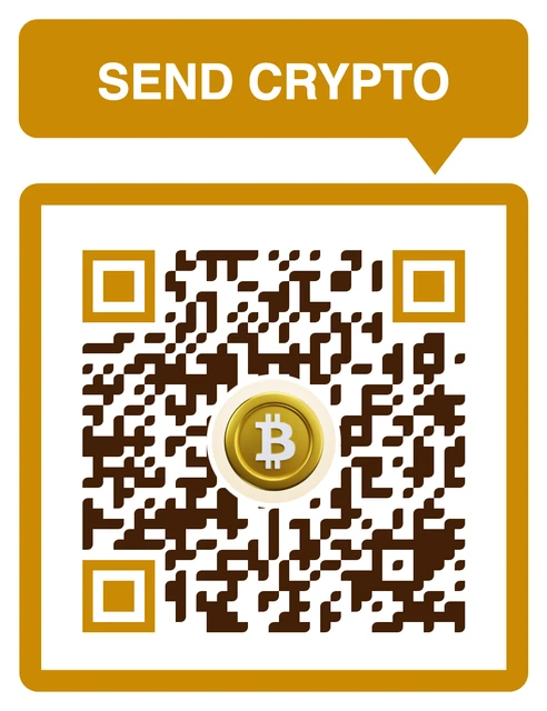 Crypto QR code with a custom frame and 3D icon