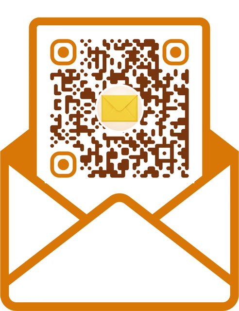 Email QR code with a custom frame and 3D icon