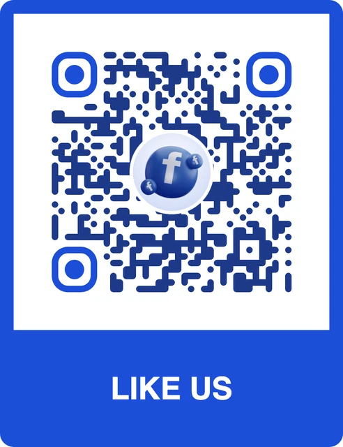 Facebook QR code with a custom frame and 3D icon