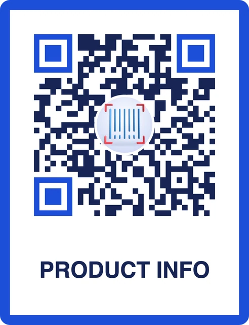 GS1 Digital Link QR code with a custom frame and 3D icon