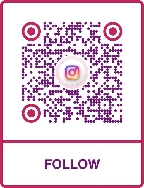 Instagram QR code with a custom frame and 3D icon