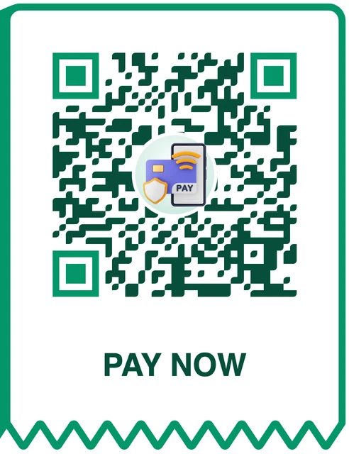 Payment QR code with a custom frame and 3D icon