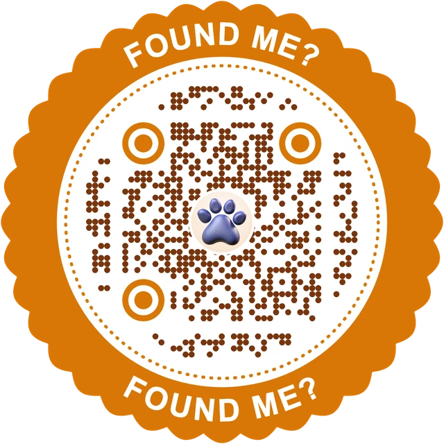 Pet ID QR code with a custom frame and 3D icon