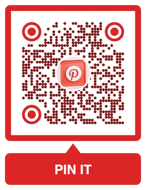 Pinterest QR code with a custom frame and 3D icon