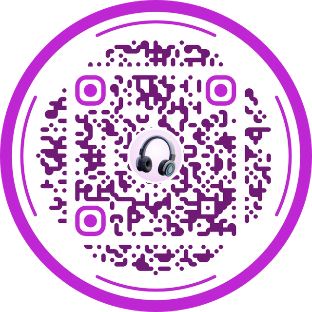 Playlist QR code with a custom frame and 3D icon