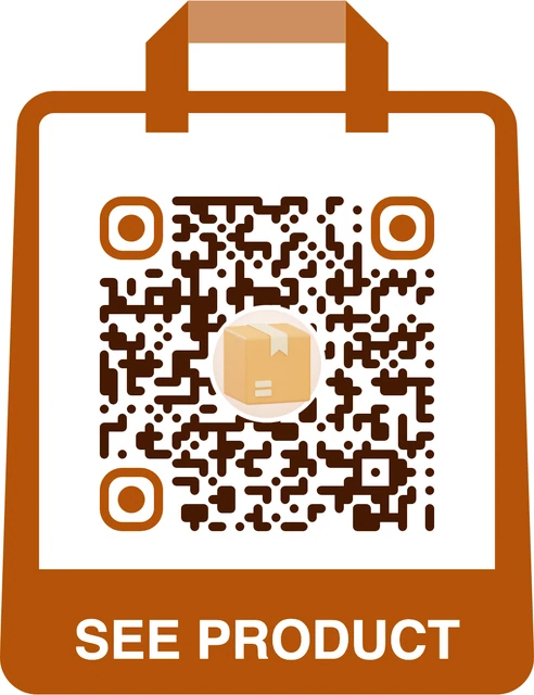 Product QR code with a custom frame and 3D icon
