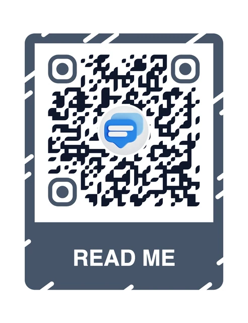 Text QR code with a custom frame and 3D icon