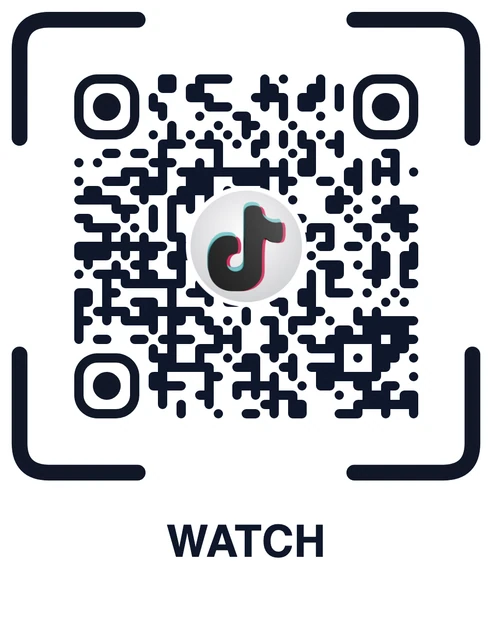 TikTok QR code with a custom frame and 3D icon