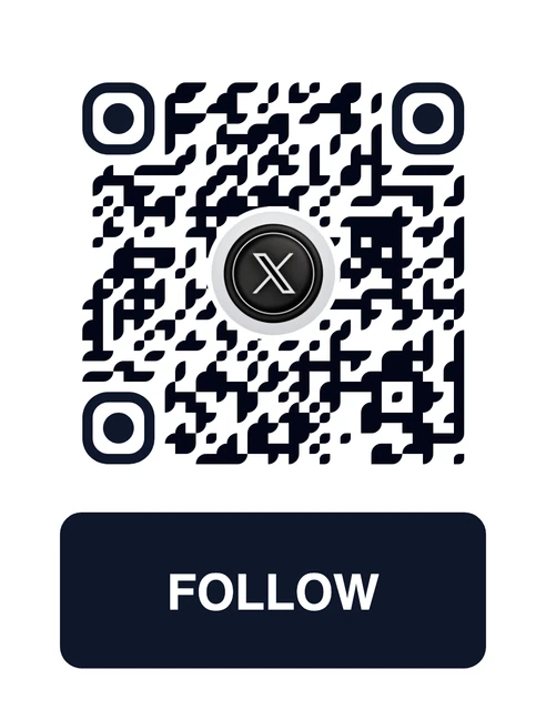 X (Twitter) QR code with a custom frame and 3D icon