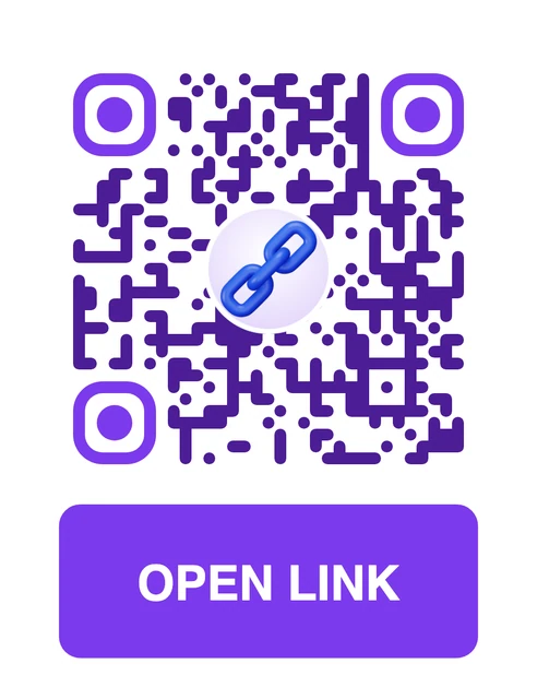URL QR code with a custom frame and 3D icon