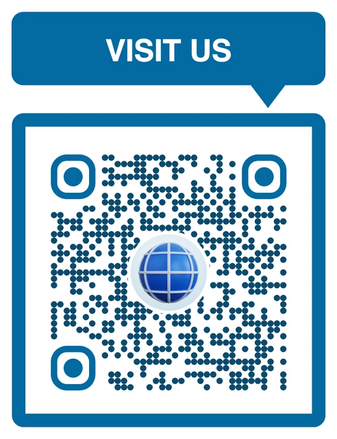 Website QR code with a custom frame and 3D icon