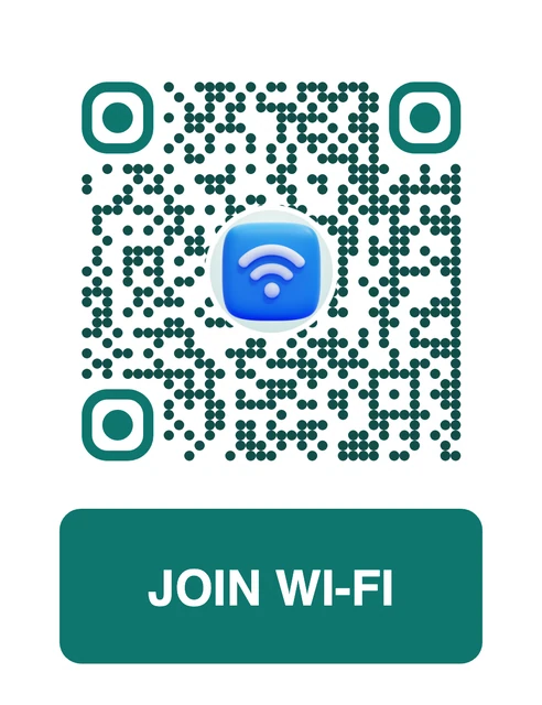 Wi-Fi QR code with a custom frame and 3D icon