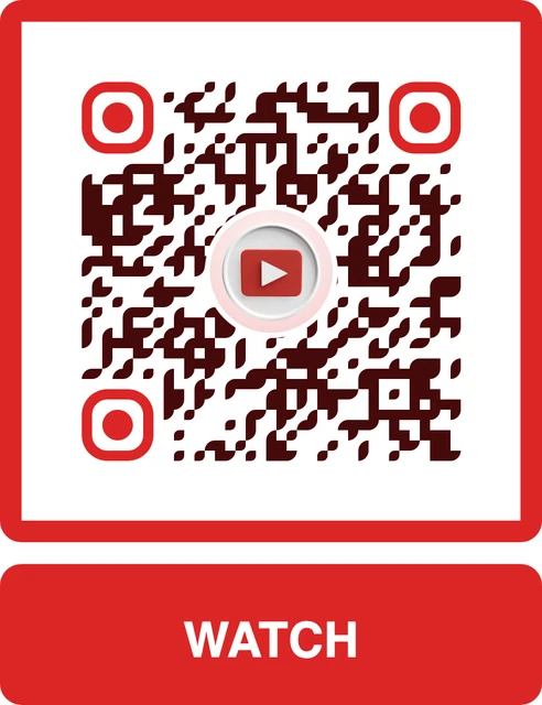 YouTube QR code with a custom frame and 3D icon