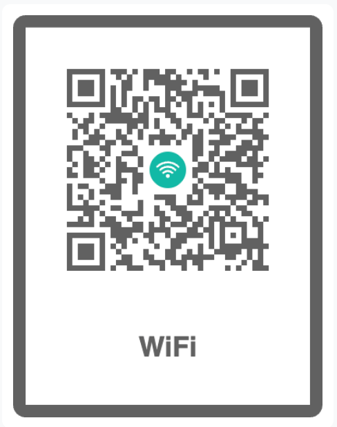 WiFi QR code with logo and labeled frame